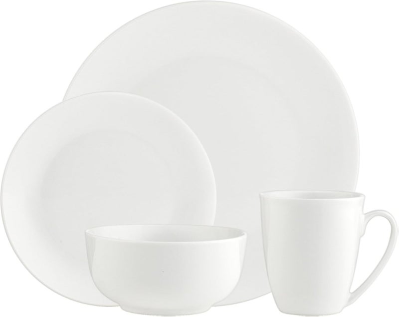Godinger Dinnerware Set, Porcelain Plates Bowls and Mugs, Service for 4 (16 Piece Set)
